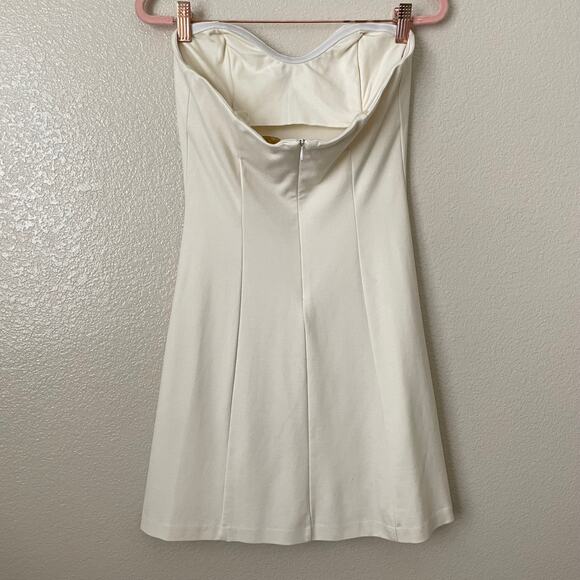 Amanda Uprichard Dress Womens Small Cream Strapless Knit Mini Bridal Cocktail - Picture 6 of 13